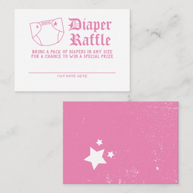 Carte D'accompagnement Roche rose N Rouleau Baby shower Déchets Raffin (Devant / Derrière)