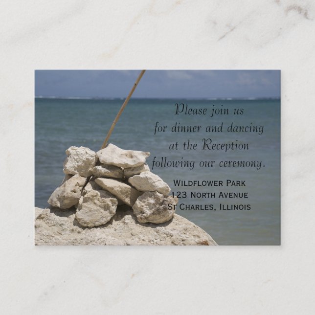 Carte D'accompagnement Rocks on the Beach Wedding Reception Card (Devant)