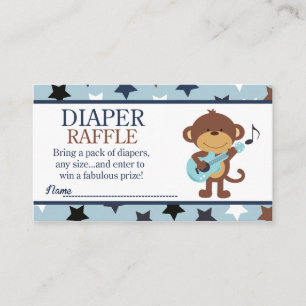 Carte D'accompagnement Rockstar Monkey Baby shower Déchets Raffle
