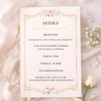 Carte D'accompagnement Rococo Blush Wedding