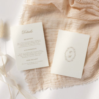 Carte D'accompagnement Romantic Baroque Ornate Frame Wedding Details
