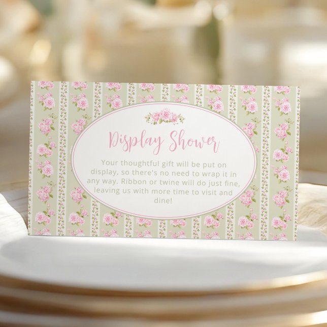 Carte D'accompagnement Romantic Floral Sage green Display Shower (Créateur téléchargé)