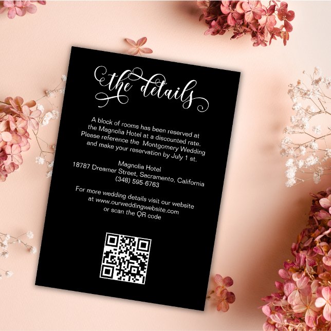 Carte D'accompagnement Romantique Callighraphy gothique Détails du Mariag (Créateur téléchargé)