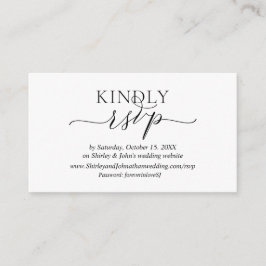 Carte D'accompagnement Romantique moderne, Script noir, site en ligne RSV