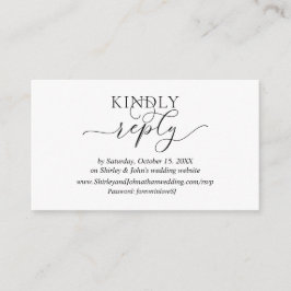 Carte D'accompagnement Romantique moderne, Script noir, site en ligne RSV