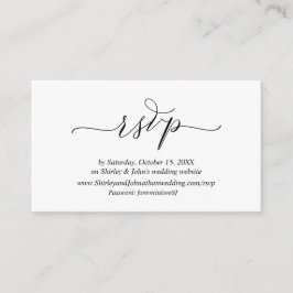 Carte D'accompagnement Romantique moderne, Script noir, site en ligne RSV