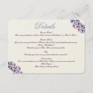 Carte D'accompagnement Romantique Poétique Lilac Aquarelle Mariage Floral