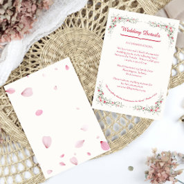 Carte D'accompagnement Rose Aquarelle Floral Elégant Mariage chrétien