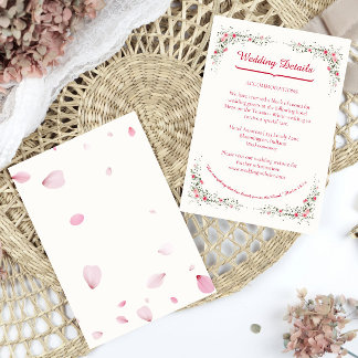 Carte D'accompagnement Rose Aquarelle Floral Elégant Mariage chrétien