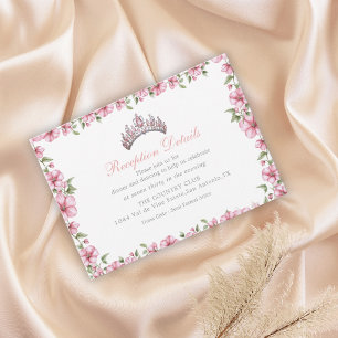Carte D'accompagnement Rose argent Mis Quince Paillettes Quinceañera