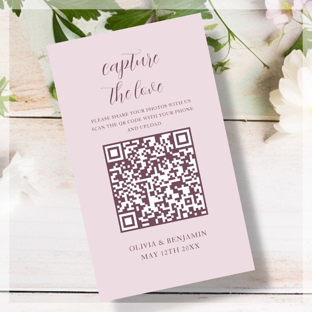 Carte D'accompagnement Rose | Capturez le code QR d'amour (Créateur téléchargé)