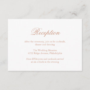 Carte D'accompagnement Rose d'accueil classique simple Mariage rose or