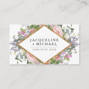 Carte D'accompagnement Rose de réception de mariage Gold Country Floral A