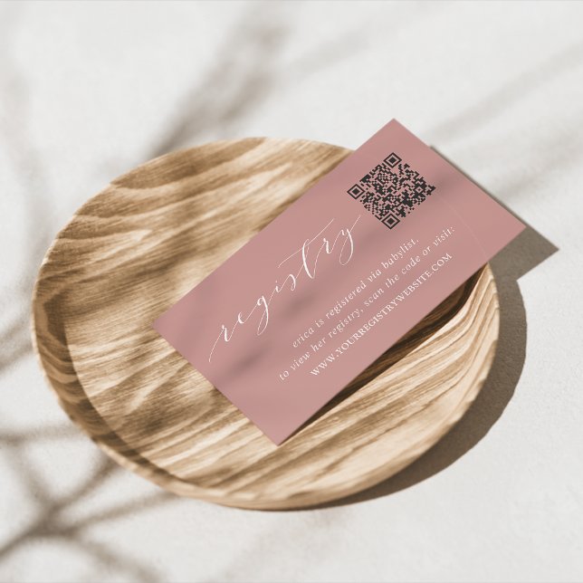 Carte D'accompagnement Rose Dusty Script Registre de mariage ou de Baby s (Créateur téléchargé)