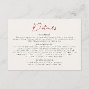 Carte D'accompagnement Rose Fleur Sauvage Rose Printanière Mariage