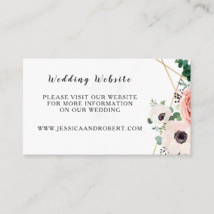 Carte D'accompagnement Rose Floral Élégant Fleurs modernes Mariage