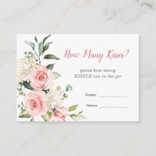 Carte D'accompagnement Rose floral, verdure Devinez combien de baisers je