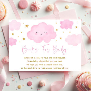 Carte D'accompagnement Rose Girl Cloud Stars Baby Sprinkle Demande de rés