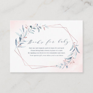 Carte D'accompagnement Rose Gold Blue Greenery Livres géométriques Demand