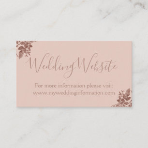 Carte D'accompagnement Rose Gold - Blush Pink Mariage Website Card Insére