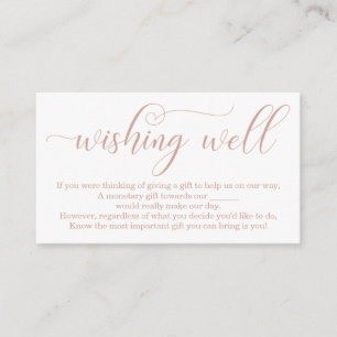 Carte D'accompagnement Rose Gold Élégant Vœu de Mariage