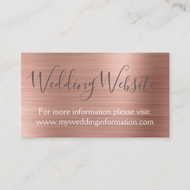 Carte D'accompagnement Rose Gold Mariage Site Web (Devant)