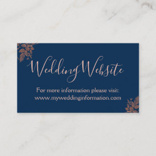 Carte D'accompagnement Rose Gold - Marine Blue Mariage Website Card Inser