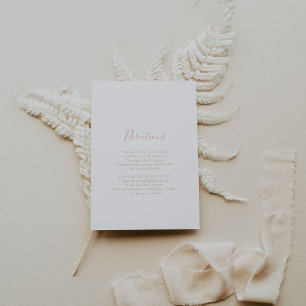 Carte D'accompagnement Rose Gold Minimalist Mariage Directions