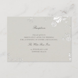 Carte D'accompagnement Rose Ivory Sonnet Élégant Réception de Mariage For