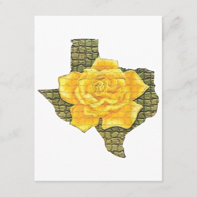 Carte D'accompagnement Rose Jaune Du Texas Motif Flower (Devant)