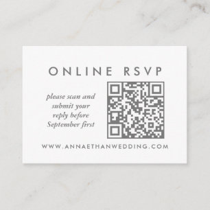 Carte D'accompagnement Rose moderne Anneaux or Mariage en ligne QR Code R