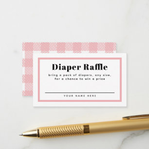 Carte D'accompagnement Rose rose En vichy Baby shower Plaid Raffin