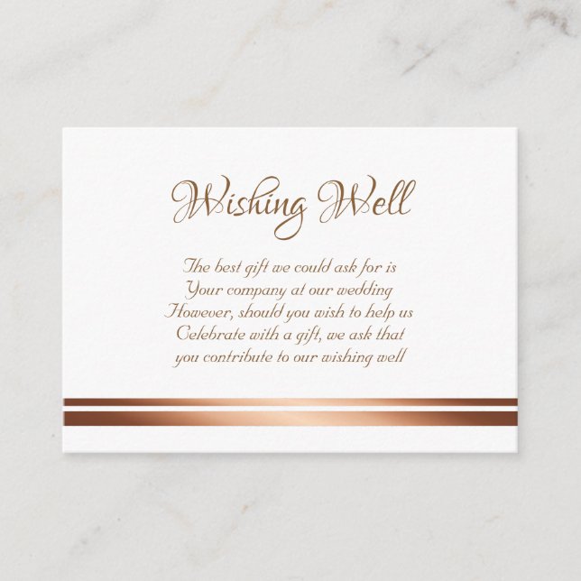 Carte D'accompagnement Rose rose Floral Or Mariage Wishing well (Devant)