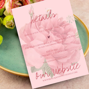 Carte D'accompagnement Rose Rose Rose Bleu Cute Nos Détails Mariages