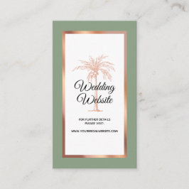 Carte D'accompagnement Rose Sage Green Gold Copper Palm Mariage site Web
