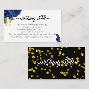 Carte D'accompagnement Roses bleus qui souhaitent bien pour Mariage