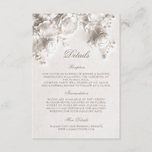 Carte D'accompagnement Roses Fleurs sauvages blanches 3D