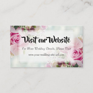 Carte D'accompagnement Roses floraux roses et site Mariage Peony