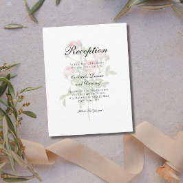 Carte D'accompagnement Roses Roses Rose Floral Traditionnel Mariage Récep