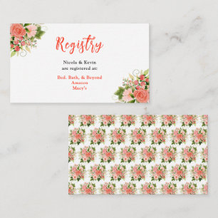 Carte D'accompagnement Roses rouges corail avec feuillage