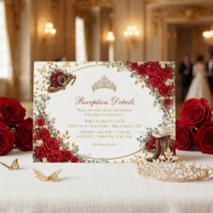 Carte D'accompagnement Roses Rouges de l'Ouest Quinceañera de Campagne Do