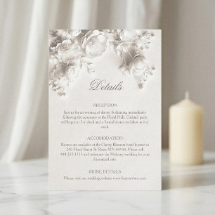 Carte D'accompagnement Roses sauvages 3D blanches