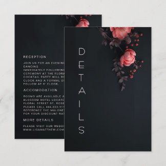 Carte D'accompagnement Roses sauvages 3D Sombres et lunaires