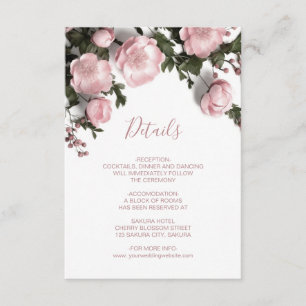 Carte D'accompagnement Roses sauvages en 3D Blanc