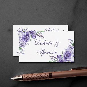 Carte D'accompagnement Roses violets   Elégant site floral aquarelle