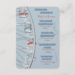 Carte D'accompagnement Roue de Ferris illustrée pour le week-end de maria