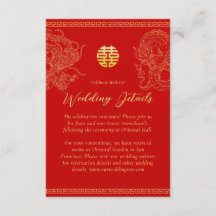 Rouge or chinois détails mariage dragon phoenix