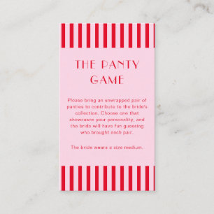Carte D'accompagnement Rouge Rétro & Rayures Roses The Panty Game