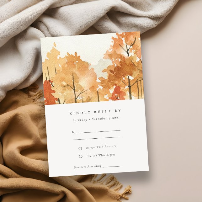 Carte D'accompagnement Rouille Orange Jaune Automne Arbres d'automne Mari (Créateur téléchargé)