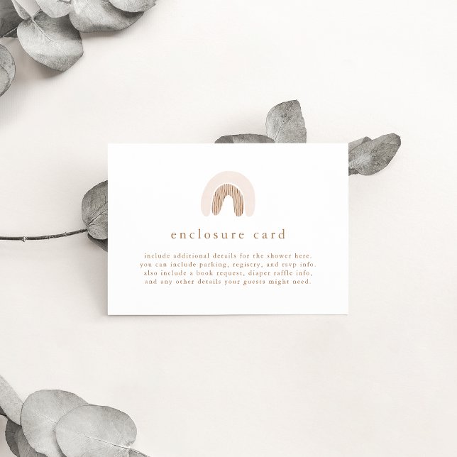 Carte D'accompagnement ROWAN Spring Girl rose Boho Rainbow Baby shower (ROWAN Spring Girl Pink Boho Rainbow Baby Shower Enclosure Card)